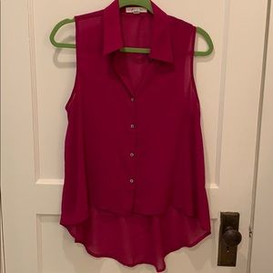 Forever 21 Sheer Sleeveless Collared button up